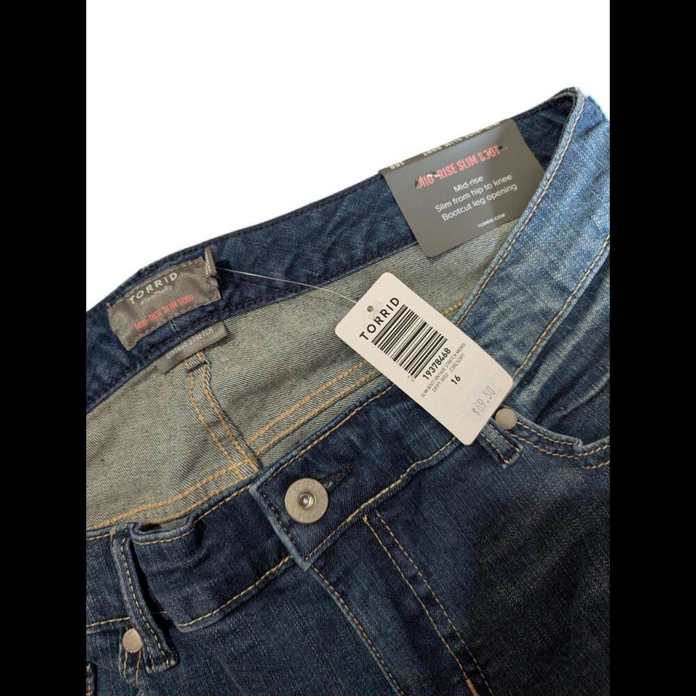 TORRID Mid Rise Slim Boot Vintage Stretch Denim Jeans NWT Size 16R Plus size